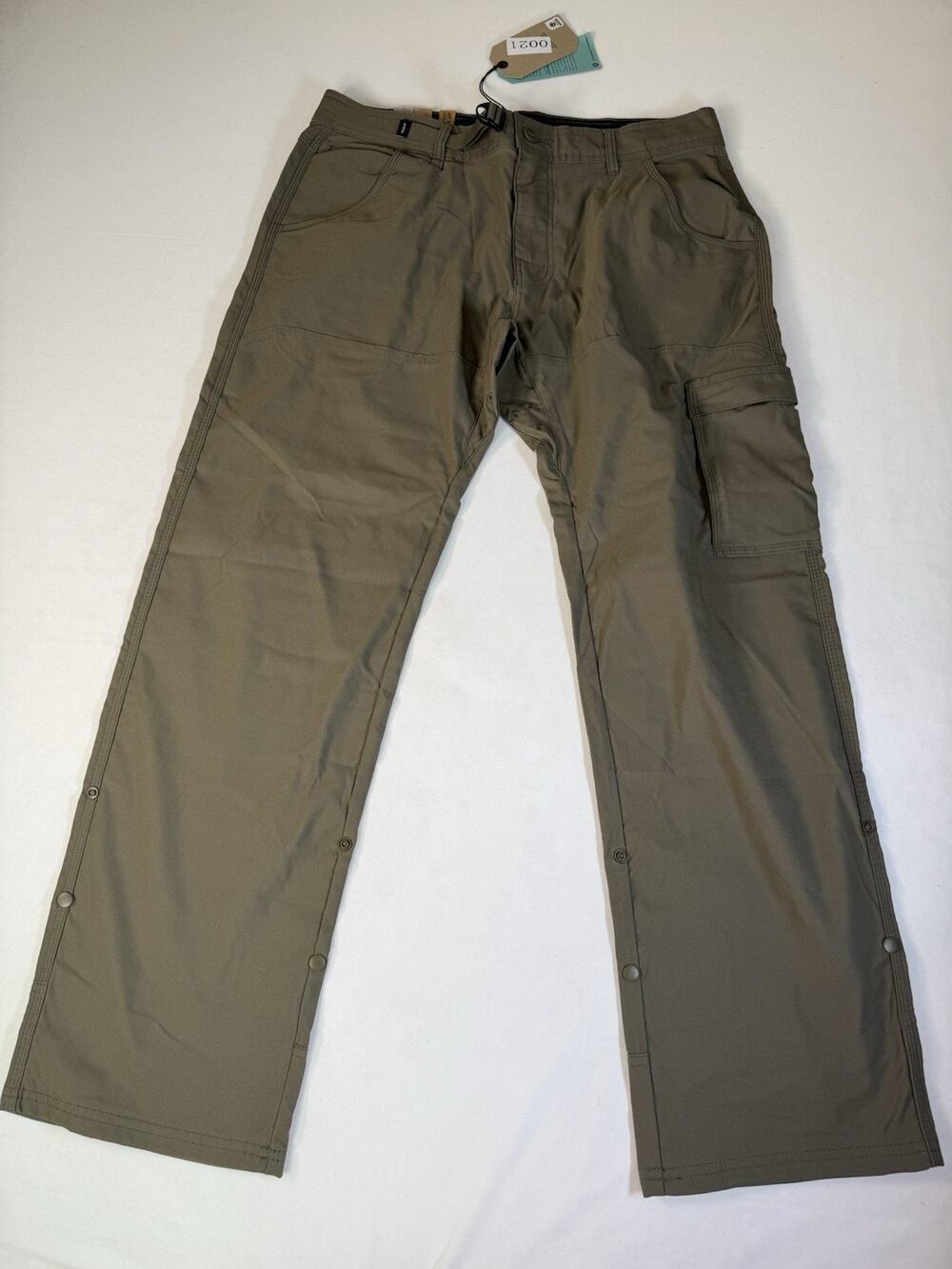 Prana Stretch Zion Pants Men's 33x30 in Straight Relaxed Slate Green